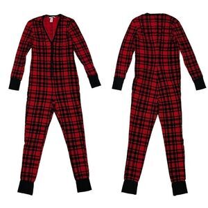 Victoria’s Secret Thermal Christmas Pajama Winter Sleep Jumpsuit  Tartan Plaid,